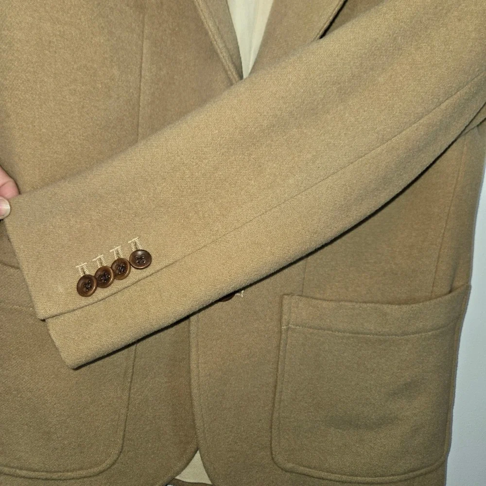 Bonobos Mens 38 Wool Cashmere Blazer Sport Coat Camel Tan Made in USA